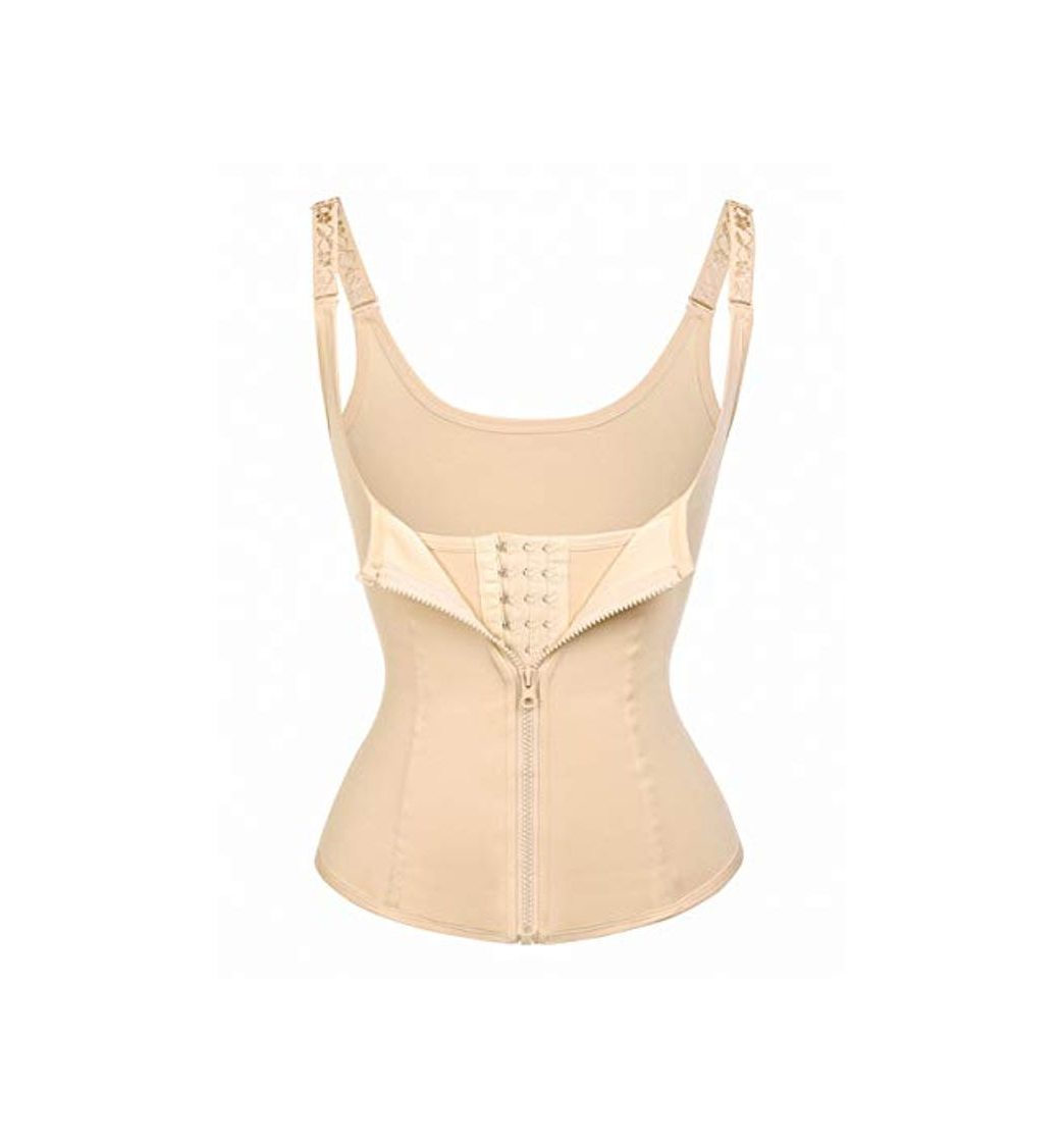 Fashion FeelinGirl Mujer Corsé Underbust Entrenador de Cintura Faja Reductora Huesos Plásticos Tirantes