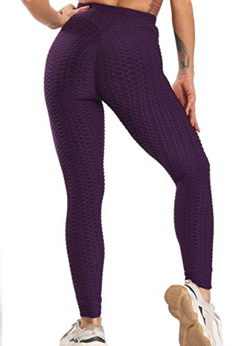 Products FITTOO Mallas Pantalones Deportivos Leggings Mujer Yoga Alta Cintura Gran Elásticos Fitness Morado L