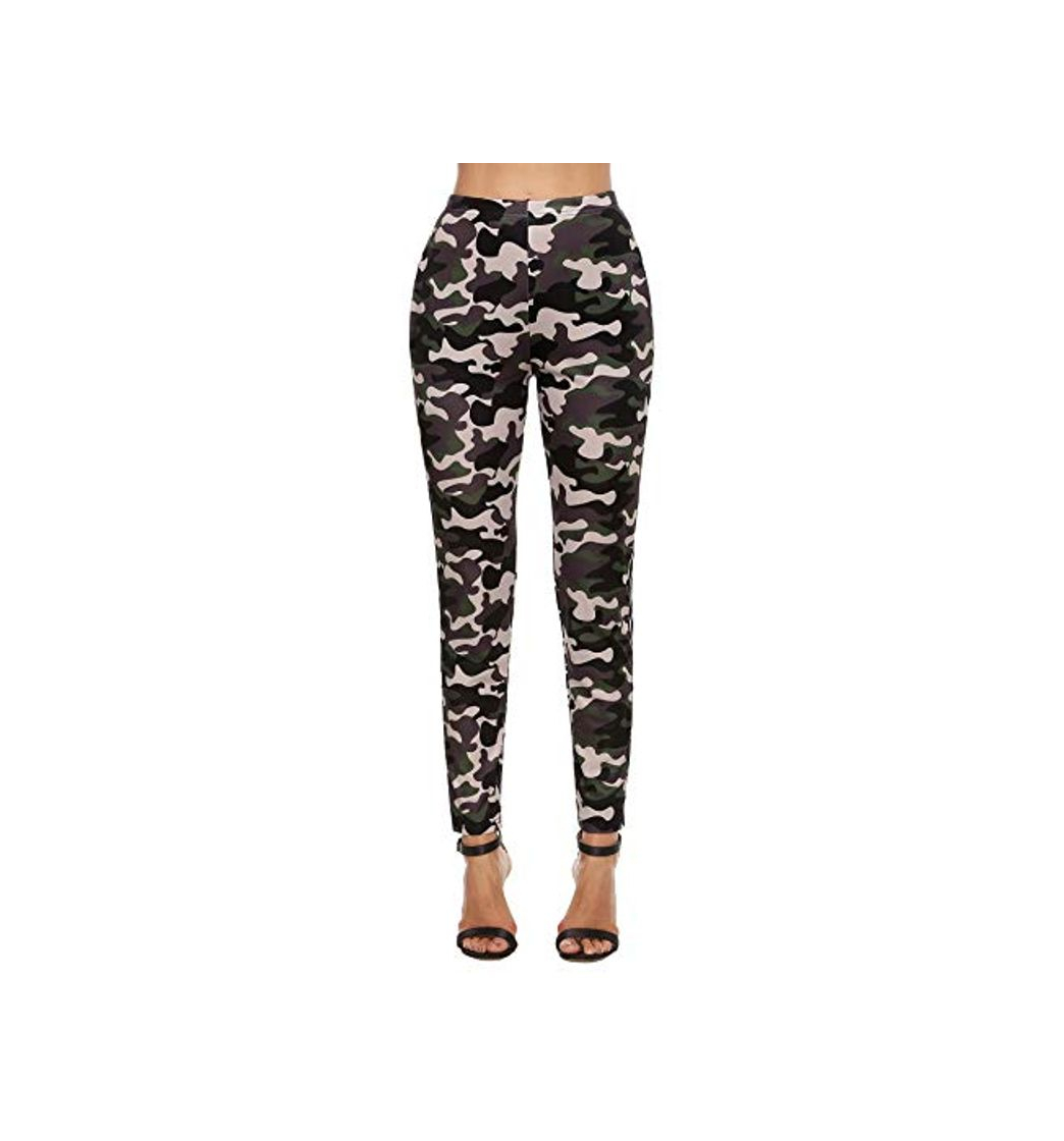 Product Akalnny Mallas de Deports Largas Pantalones Deportivos Leggings Mujer Elásticos Pantalon de Camuflaje con Banda Lateral para Yoga Running Fitness