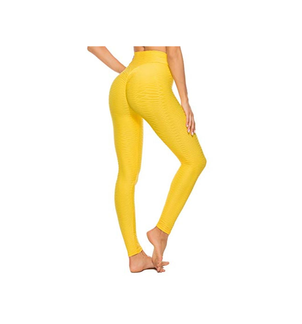 Products FITTOO Mallas Leggings Mujer Pantalones Deportivos oga Alta Cintura Elásticos Transpirables Amarillo S