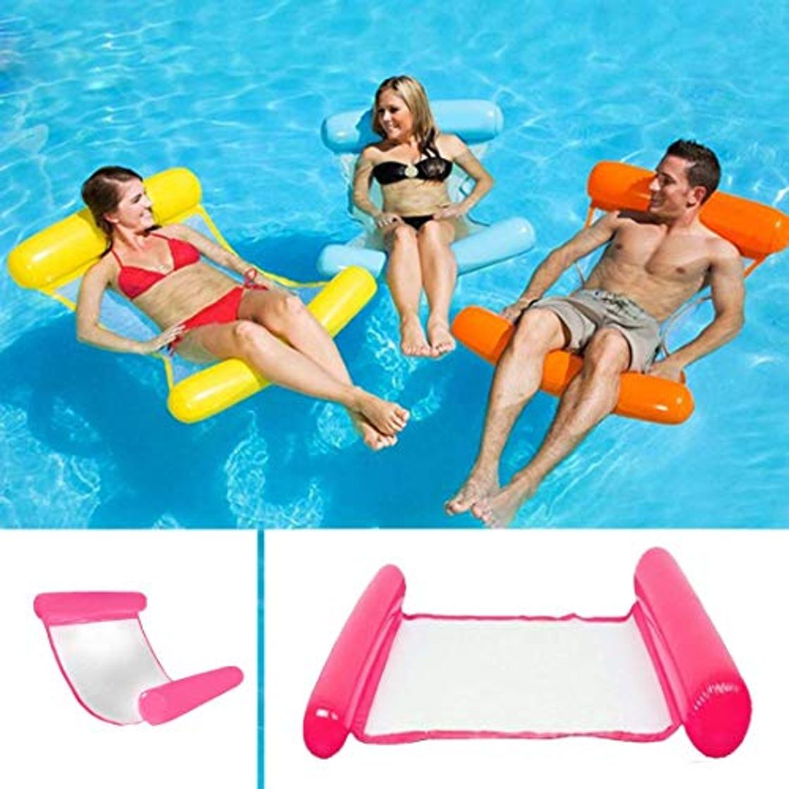 Producto Sinwind Hamaca Flotante, Hamaca de Agua 4 en 1 Piscina Tumbona Hamaca