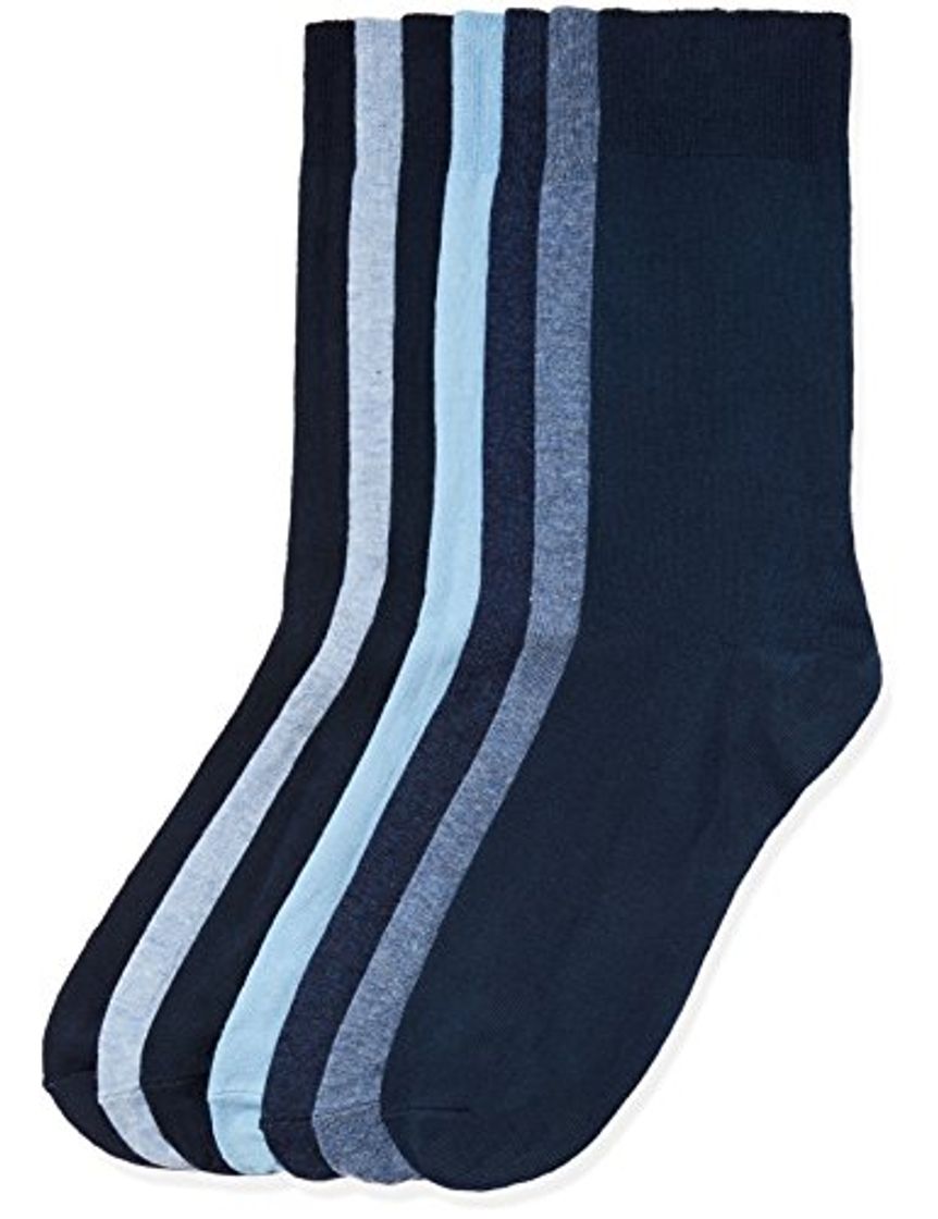 Moda Marca Amazon - find. Calcetines Hombre, Pack de 5, Azul