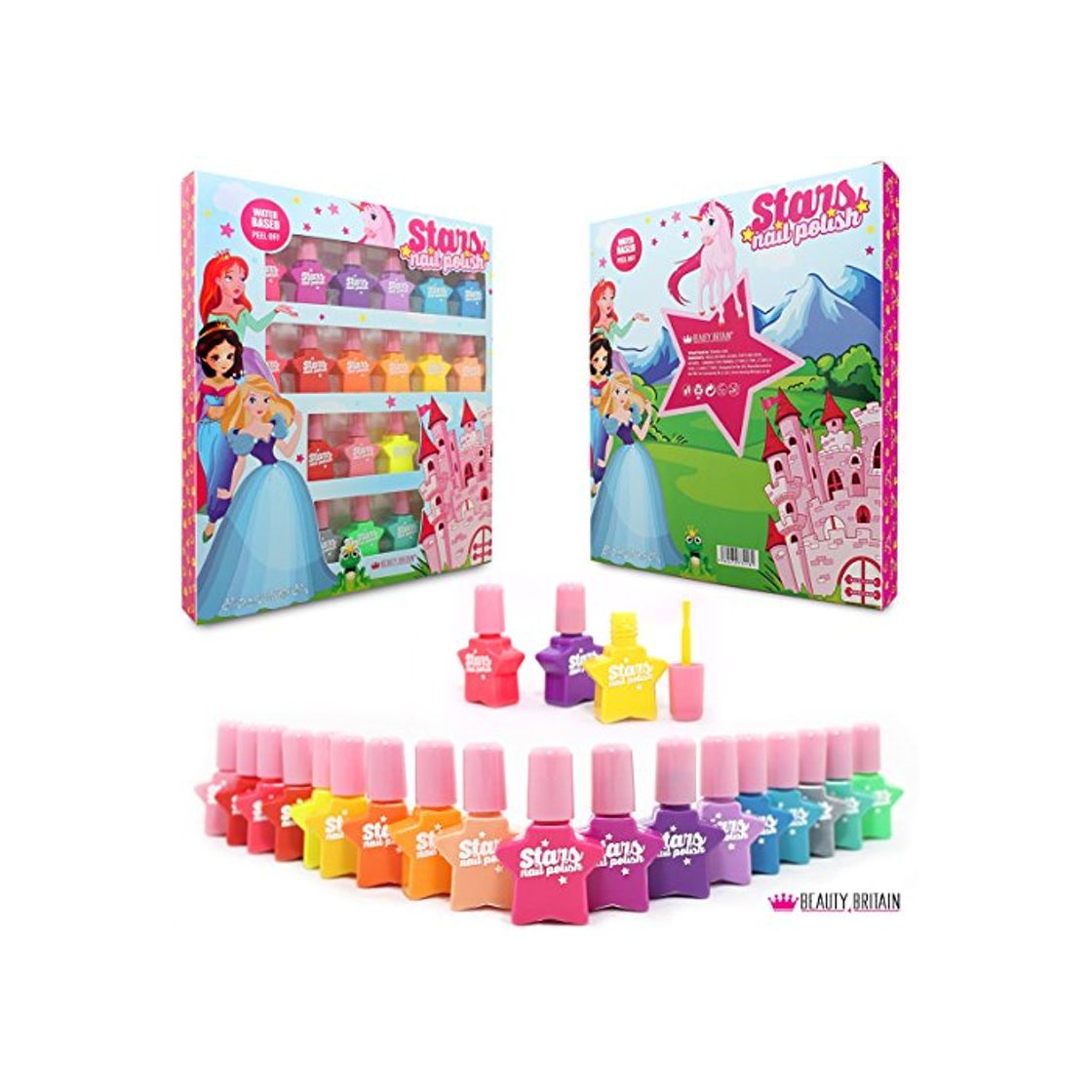 Producto Princess Set de esmalte de uñas a base de agua Pelable 18 Botellas 18 Colores