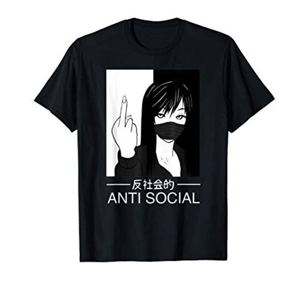 Social Anti Social Japanese Text & Aesthetic Vaporwave cool Anime Camiseta