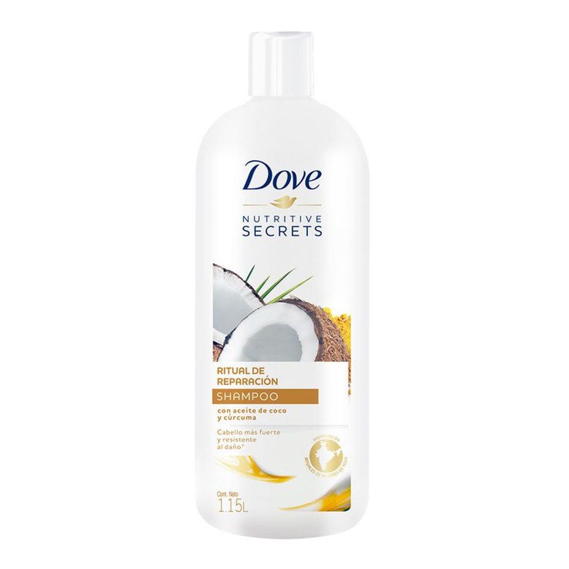 Fashion Shampoo Dove Con Aceite De Coco Y Cúrcuma 1.15 L