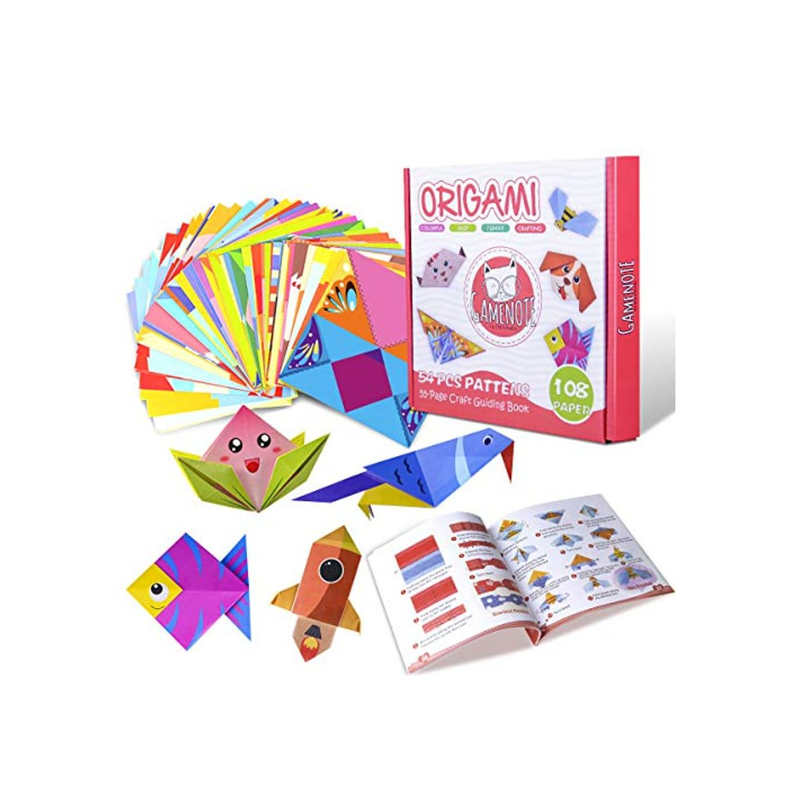 Social Gamenote color kit de origami para niños 118 archivo de origami vívido