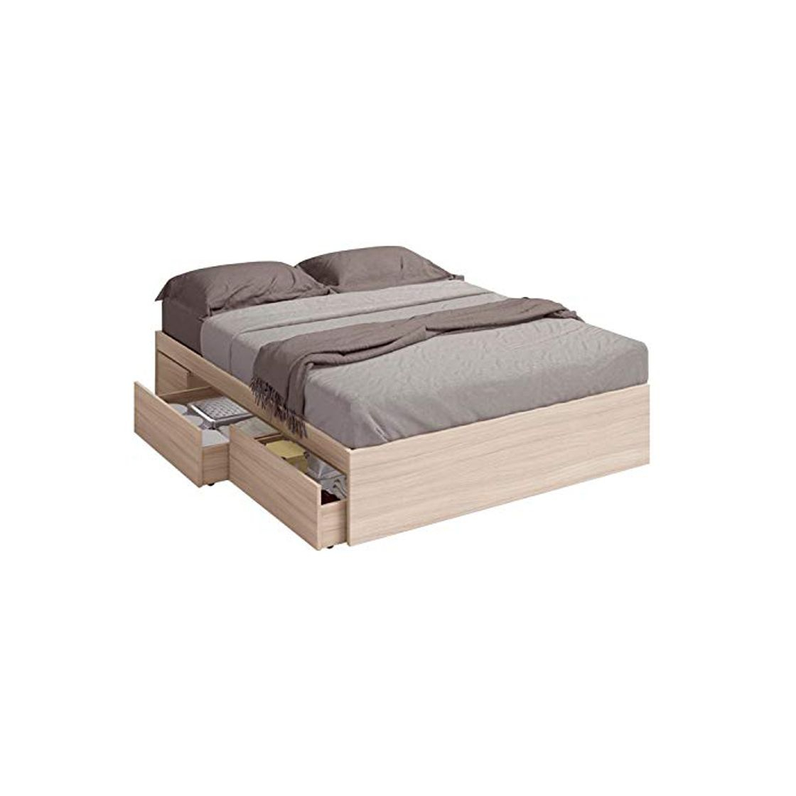 Home Habitdesign 006088W - Cama con 4 cajones para somier de 150 x