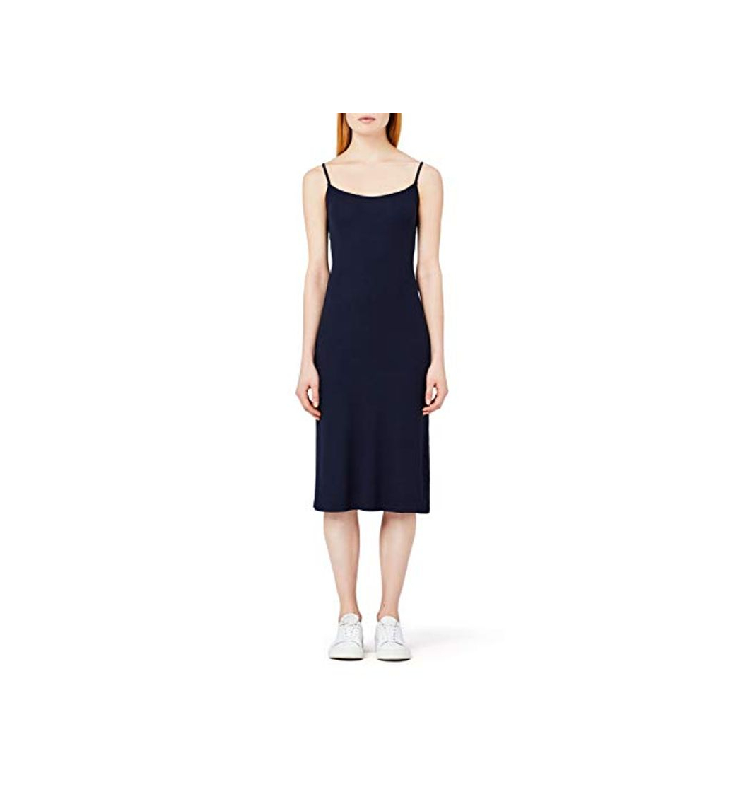 Fashion Marca Amazon - MERAKI Vestido de Tirantes Slim Fit Mujer, Azul