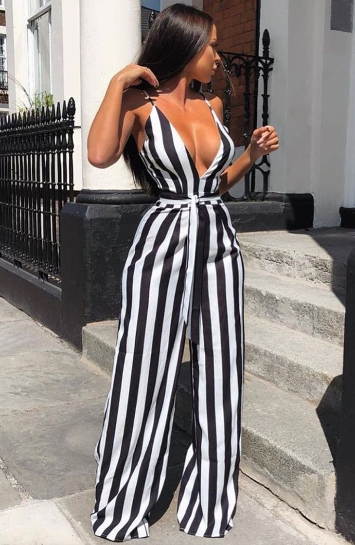 Social RISTHY Mujer Mono Raya Talle Alto Enterizo Jumpsuit Otoño Raya Pantalón con