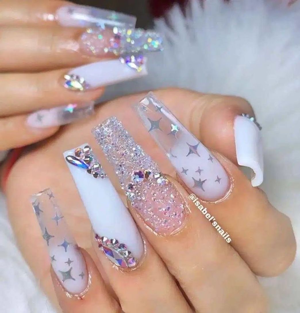 Social Nail Decoration Storage Box Acrílico Nail Art Rhinestone Beads Contenedor Case 20 Rejillas Transparente