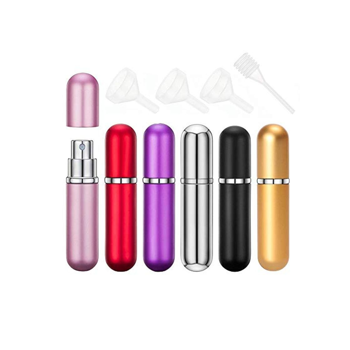 Social Botellas de Atomizador de Perfume de 6 Piezas Tamaño de Viaje Recargable