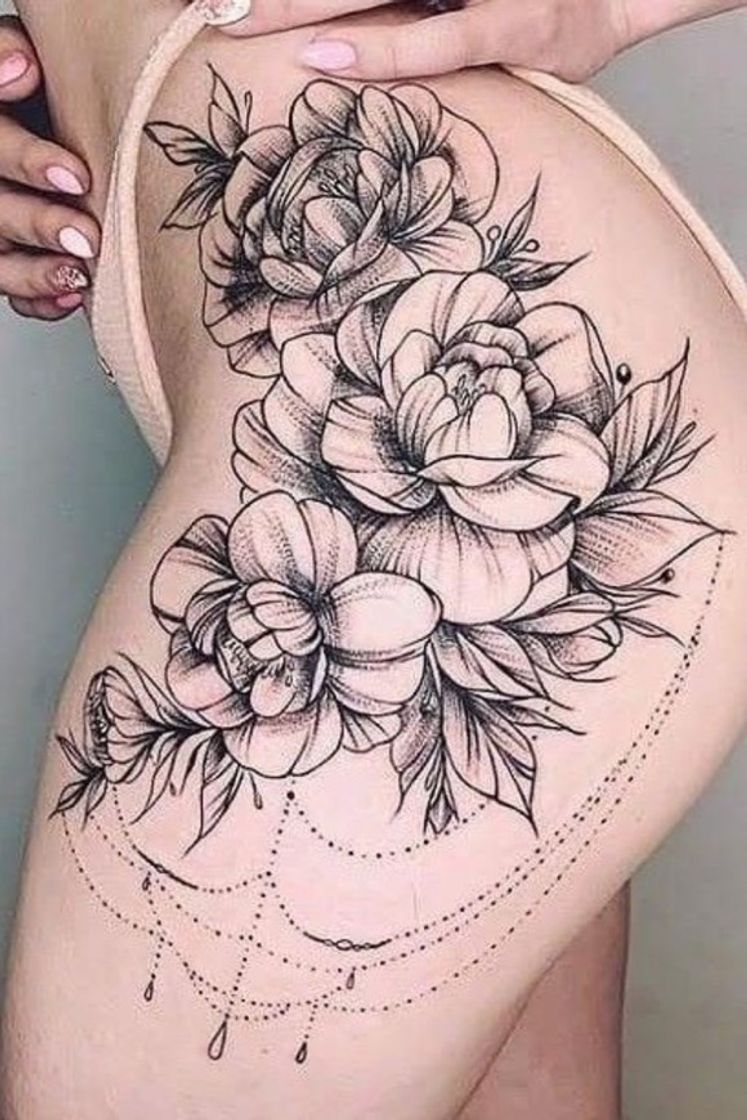 Moda Floral tatuagem feminina 