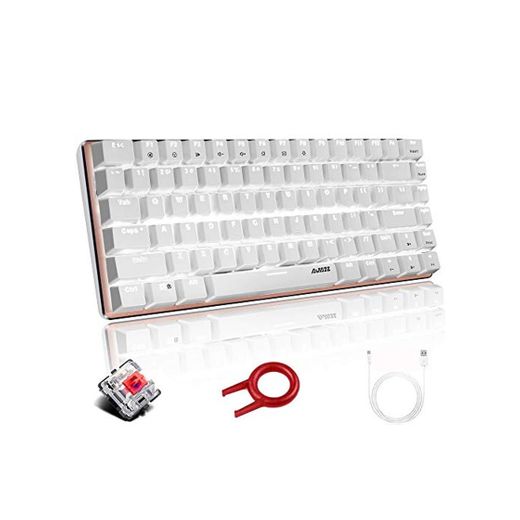 Teclado mecánico, AK33 Teclado mecánico para juegos con cable USB retroiluminado con