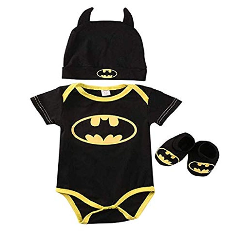 Fashion 3 Unids Ropa Bebe Verano BEB¨¦S Reci¨¦N Nacidos Bebe Ni?Os Batman Mamelucos