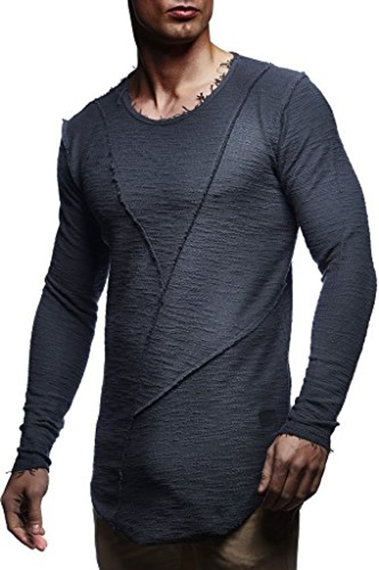 Fashion Leif Nelson Sudadera de Manga Larga Cuello Redondo suéter de los Hombres