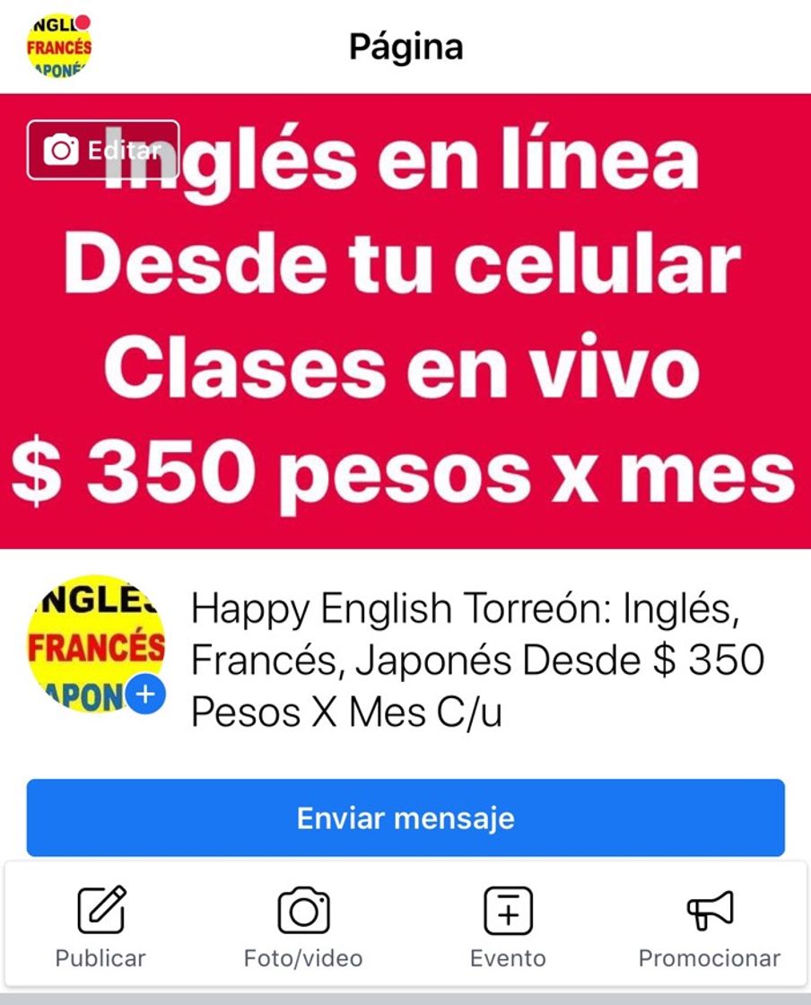 Fashion Inglés en línea $18 dólares x mes. ($350 pesos mxn)