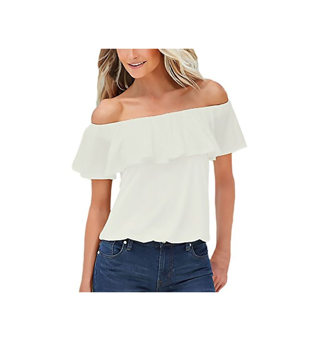 Moda HX fashion Blusa para Mujer XXL White