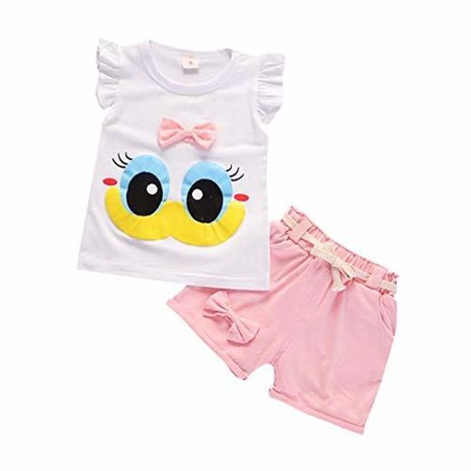 Ropa Bebe Niña Verano Fossen - 2PC/Conjuntos Dibujos Animados Camiseta sin Mangas