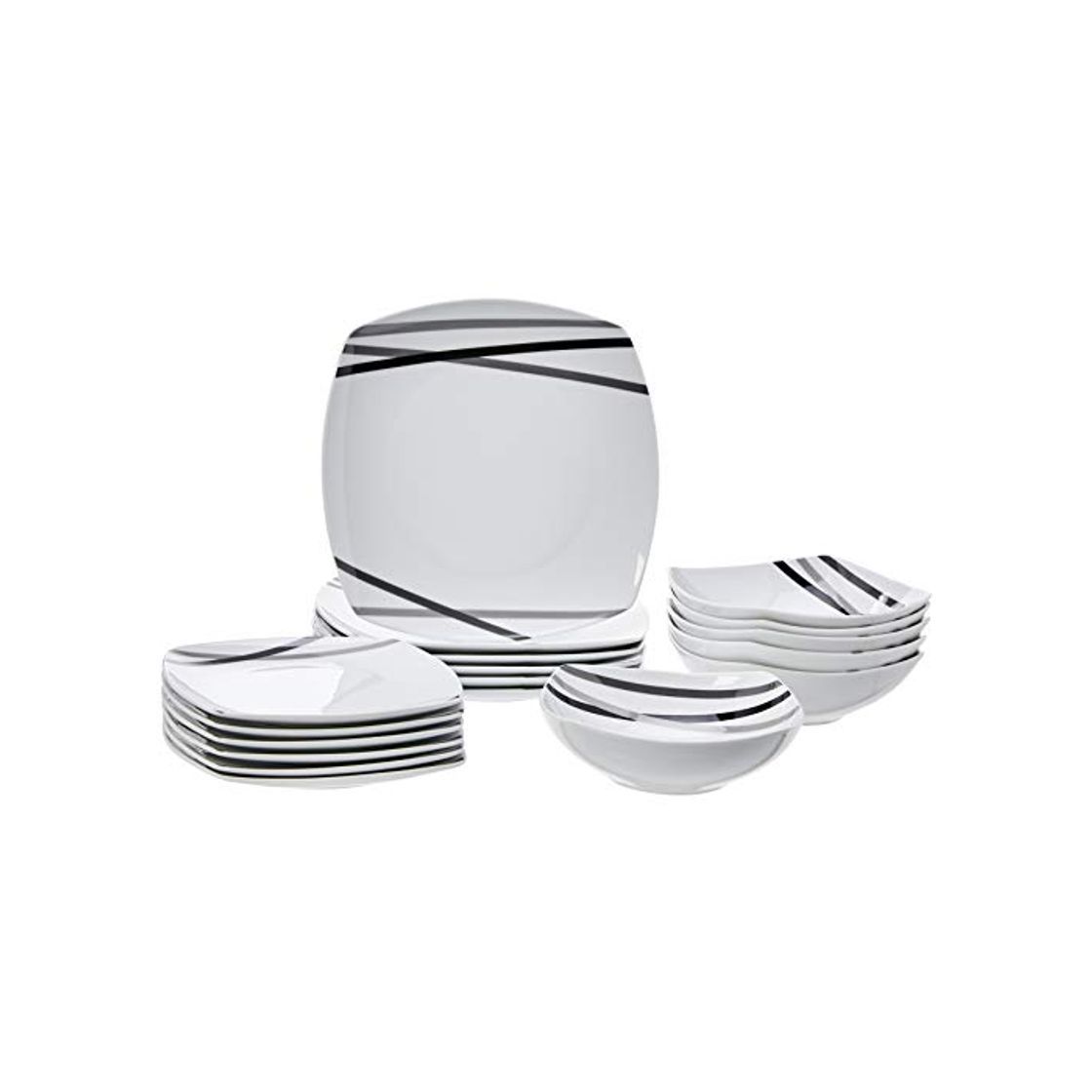 Social AmazonBasics - Vajilla de 18 piezas