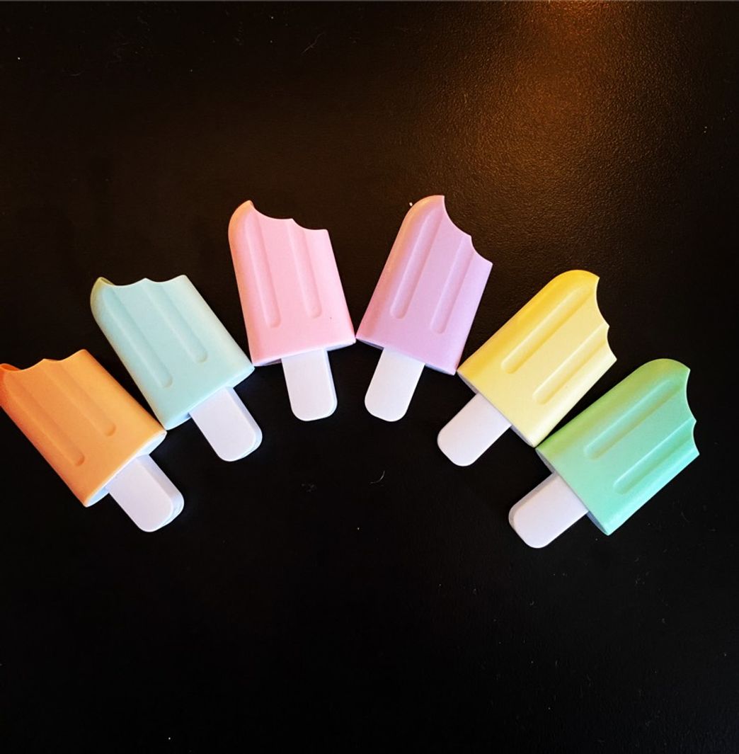 Social Marcador de picolé com cores pastéis 