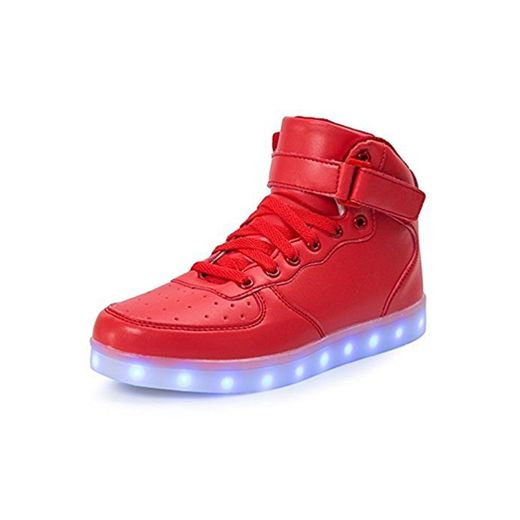 Unisex Niños USB Carga LED Luz Luminosas Flash Zapatos Zapatillas de Deporte