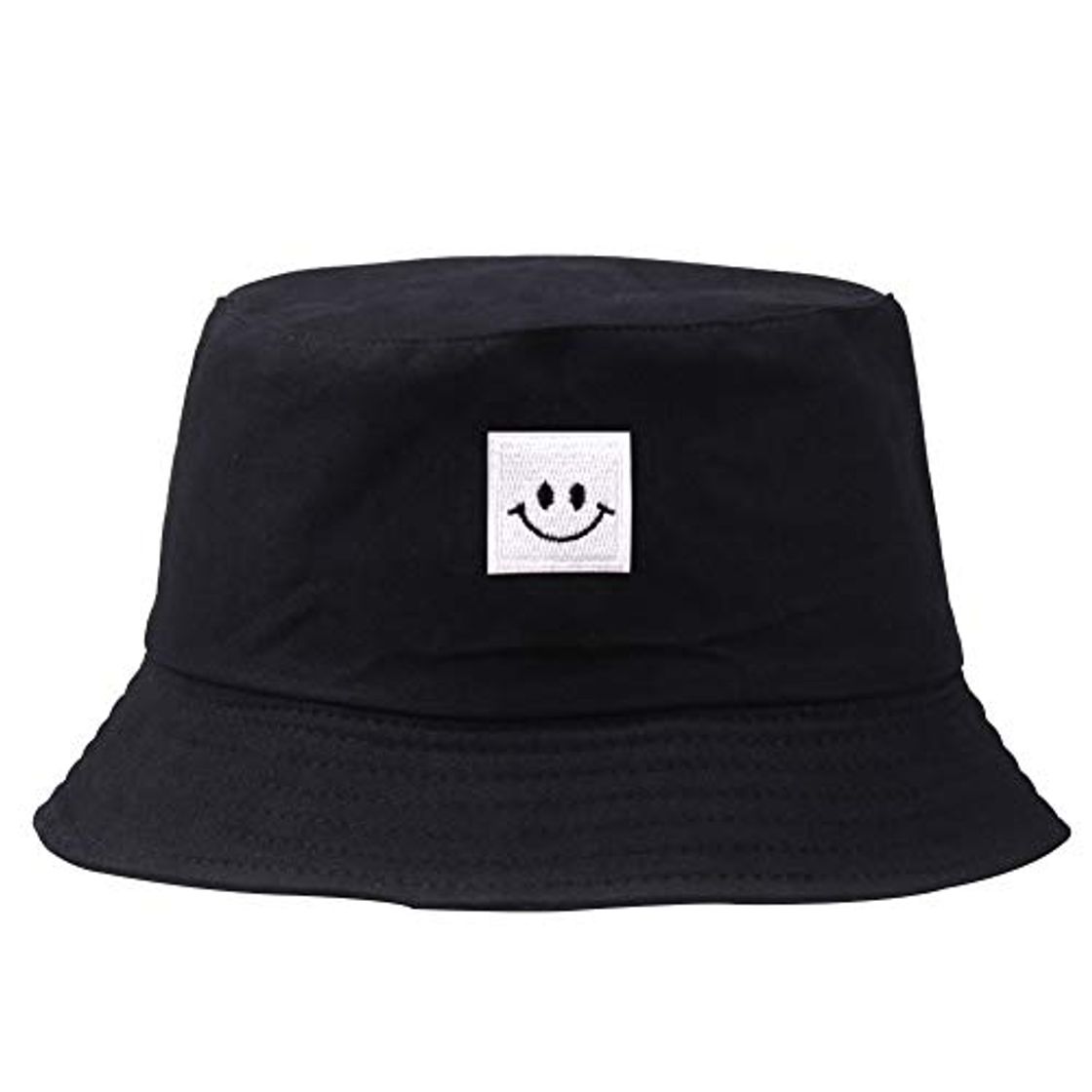 Social Patrón del Sombrero Bordado Cubo Cuadrado Cap Smiley Unisex Algodón Pescador Sombrero De Sol Al Aire Libre Plegable Gorra Plana para Las Mujeres De Los Hombres