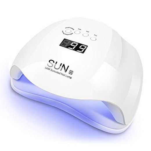 Lámpara UV LED 54W Secador de uñas con 4 configuraciones de temporizador