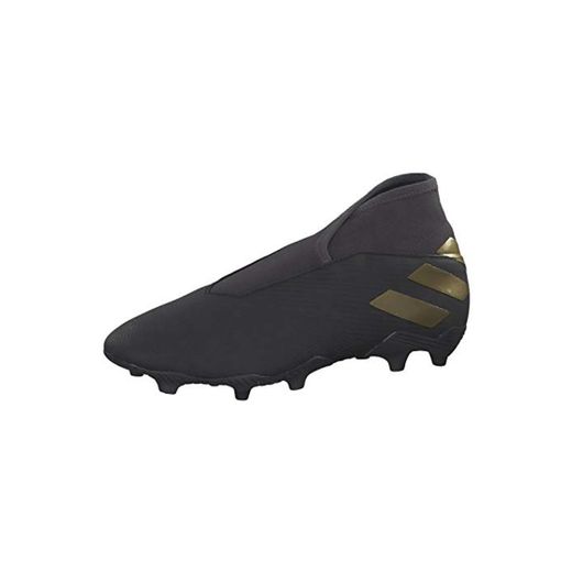 adidas Nemeziz 19.3 LL FG, Bota de fútbol, Core Black-Gold Metallic-Utility Black,