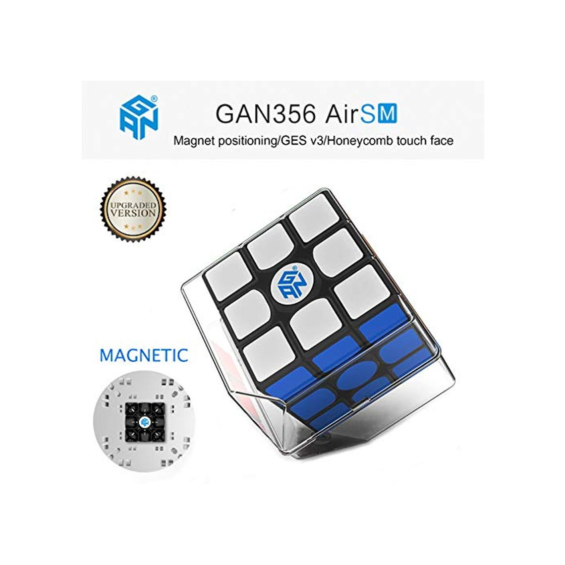 Producto ROXENDA GAN 356 Air SM Magnético Speed Cube Ganspuzzle Profesional 3x3x3 Cubo de Velocidad Negro