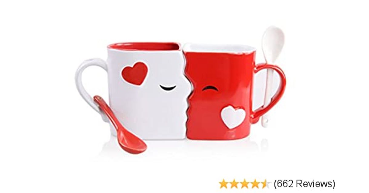 Moda Kissing Mugs Set, Exquisitely Crafted Two Large ... - Amazon.com