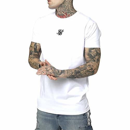 Moda Sik Silk S/S Reverse Collar Box Camiseta Hombre Blanco XL