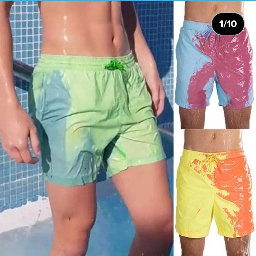 Moda Magical Change Color Beach Shorts Summer Men Large Size Swim