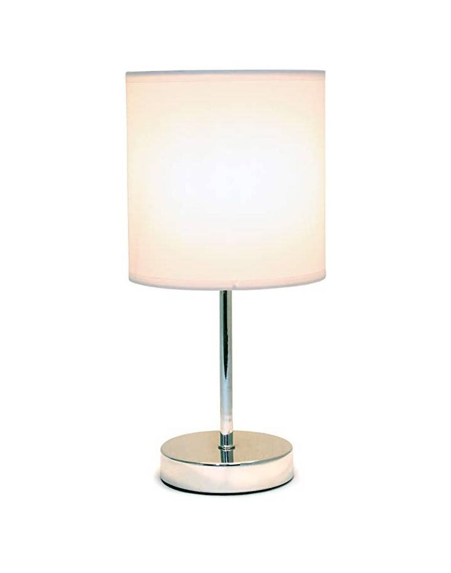 Social Simple Designs Mini lámpara Básica Cromada con Sombra de Tel