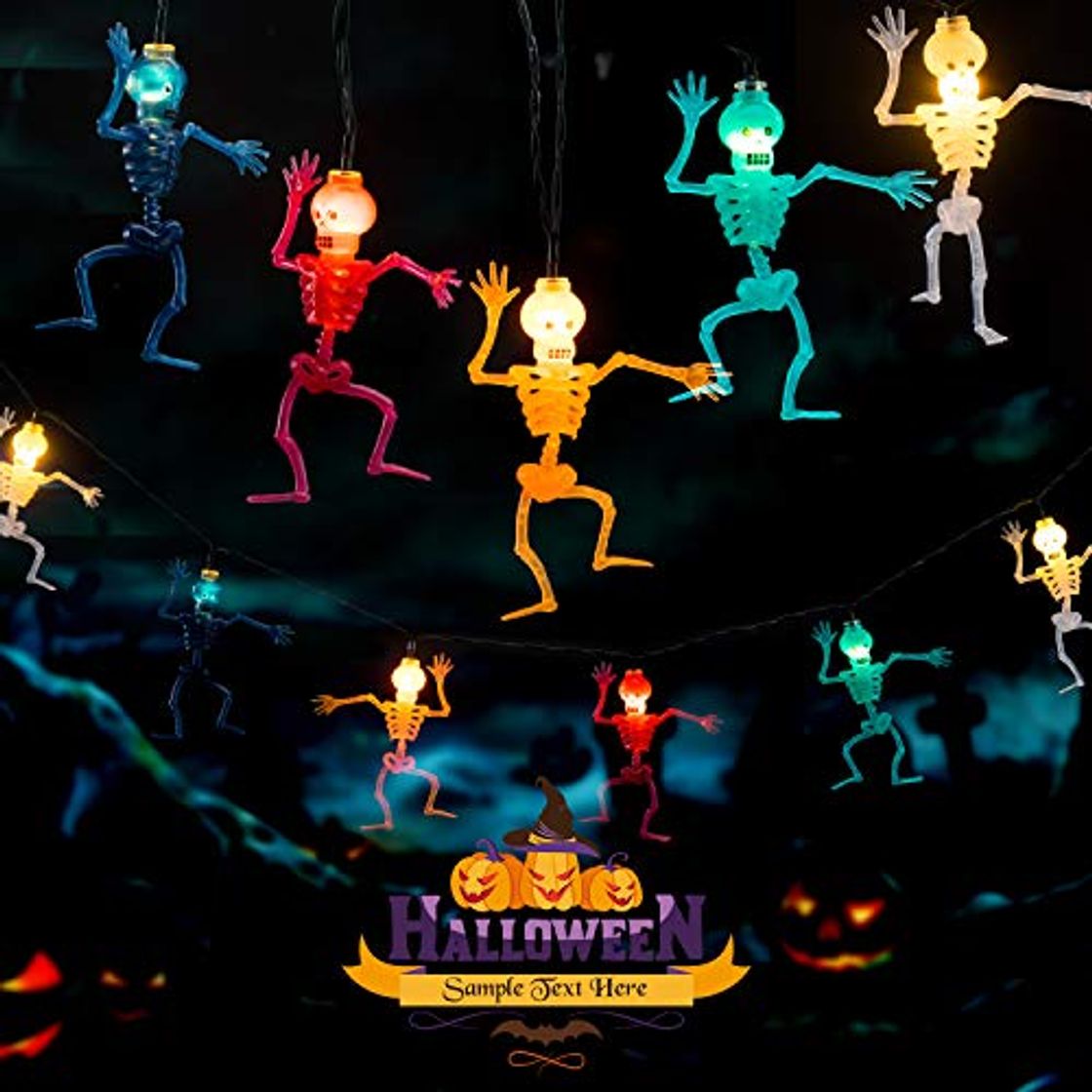 Social Avoalre Luces Decoración de Halloween 20 LED 3.5M