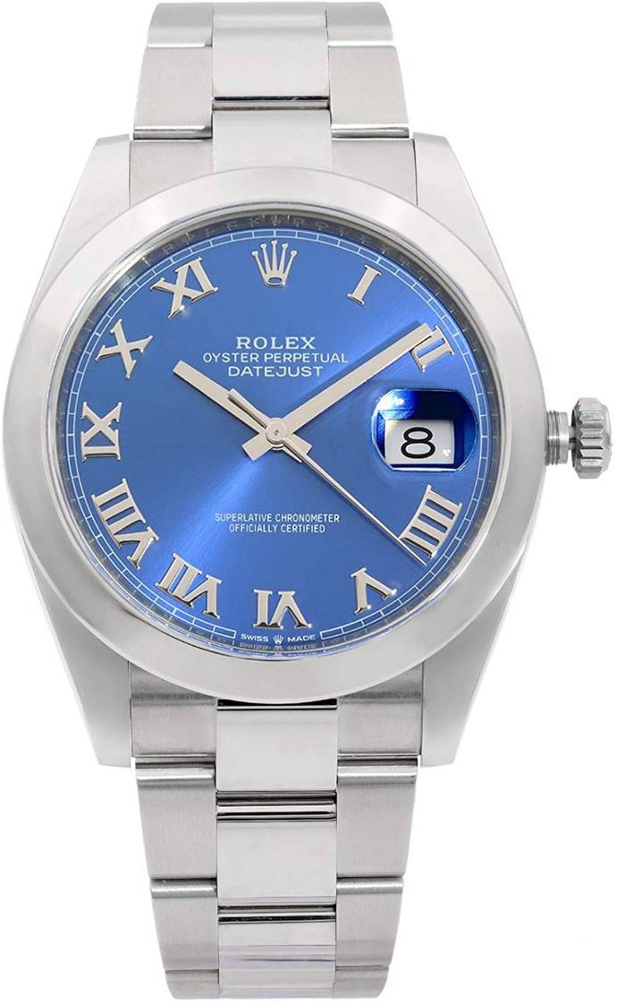 Moda Rolex Datejust 41 Reloj de hombre con números romanos azul 
