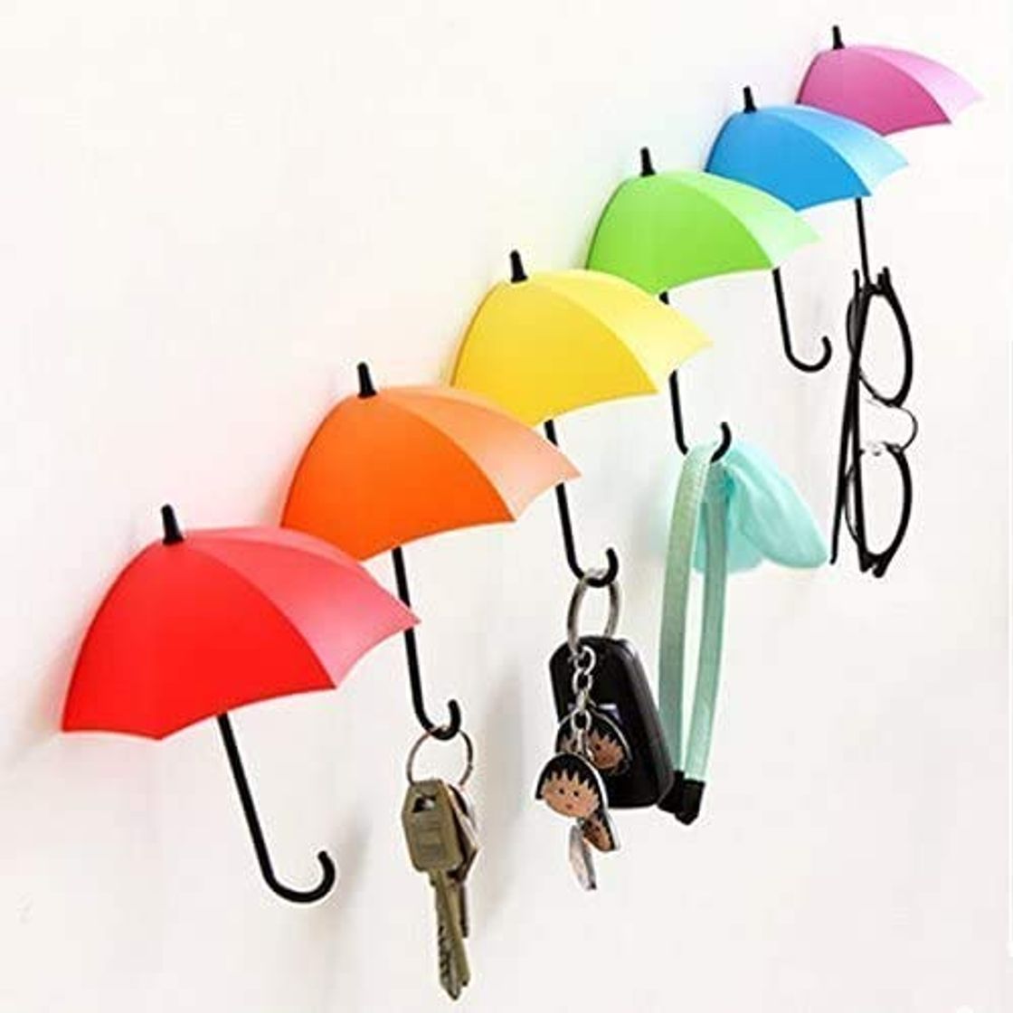 Social Pulchram 6 Piezas Puerta de Pared autoadhesiva Llave Ropa Gancho Soporte Rack