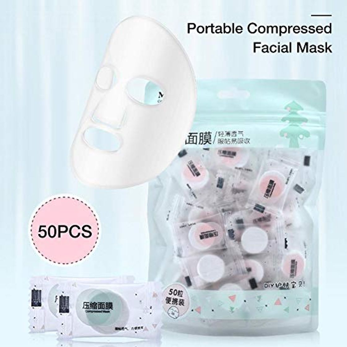 Social urbenlife 50PCS Mascarilla facial portátil comprimida Cuidado de la piel facial