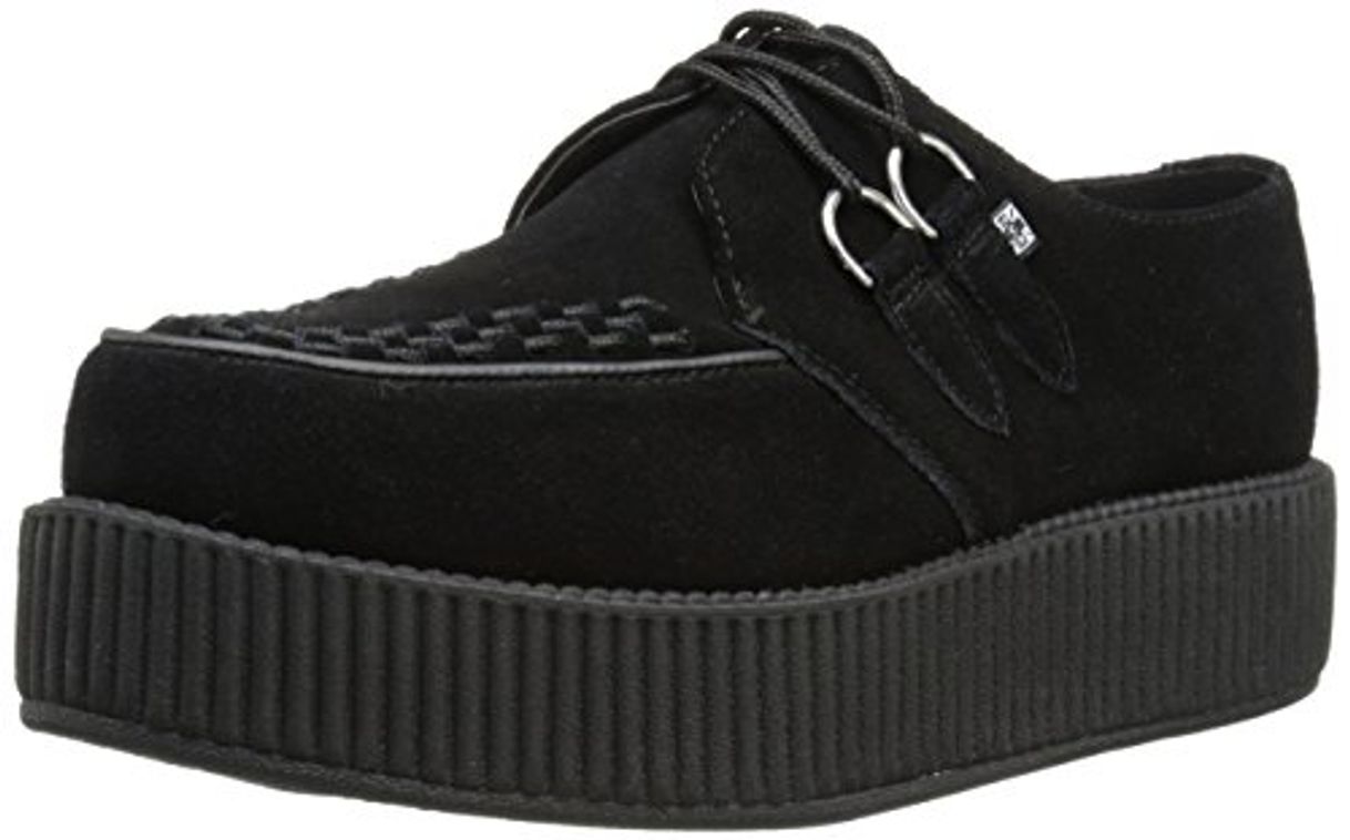 Social T.U.K. Mondo Sole Round Creeper, Zapatillas de Cuero, Unisex, Negro