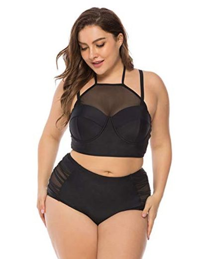 FeelinGirl Mujer Traje de Baño Bikini Estilo de Selva Tropical Talla Grande