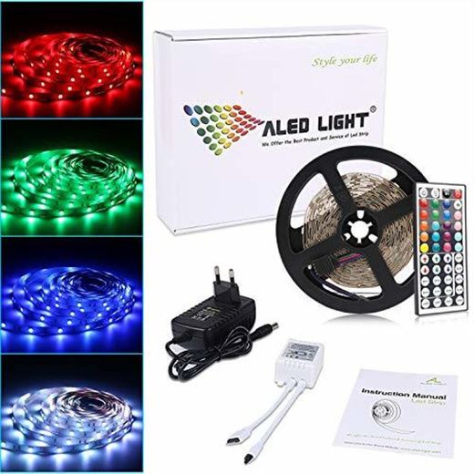 ALED LIGHT Tiras LED 5050 RGB 5m de Longitud 150 LED Multicolor