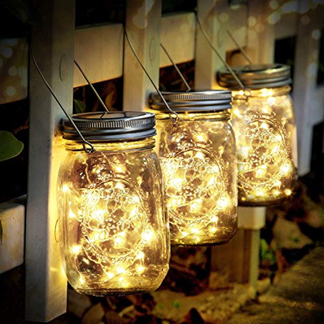 SENYANG Lámpara de Decoración Solar - Juego de 3 Luz Solar Jardín