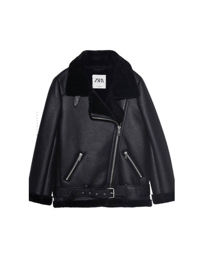 Chaqueta aviador negra ZARA