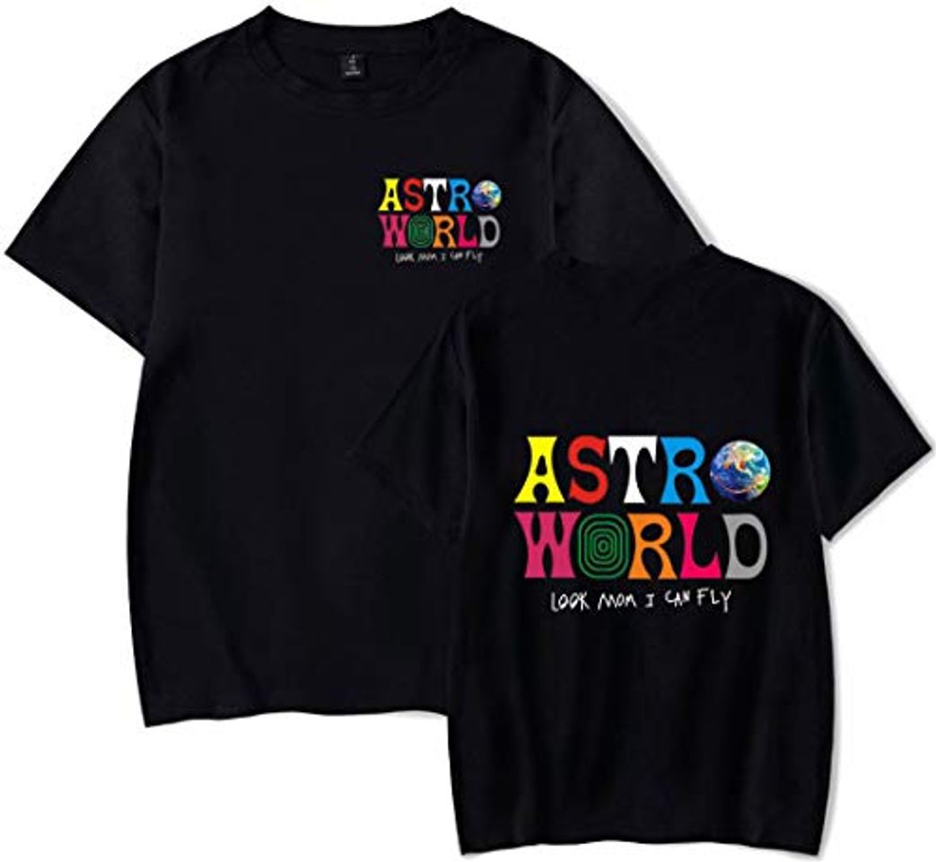 Social PANOZON Camiseta Hombre Impresión de Travis Scott Astroworld T-Shirt Básico Top Unisex