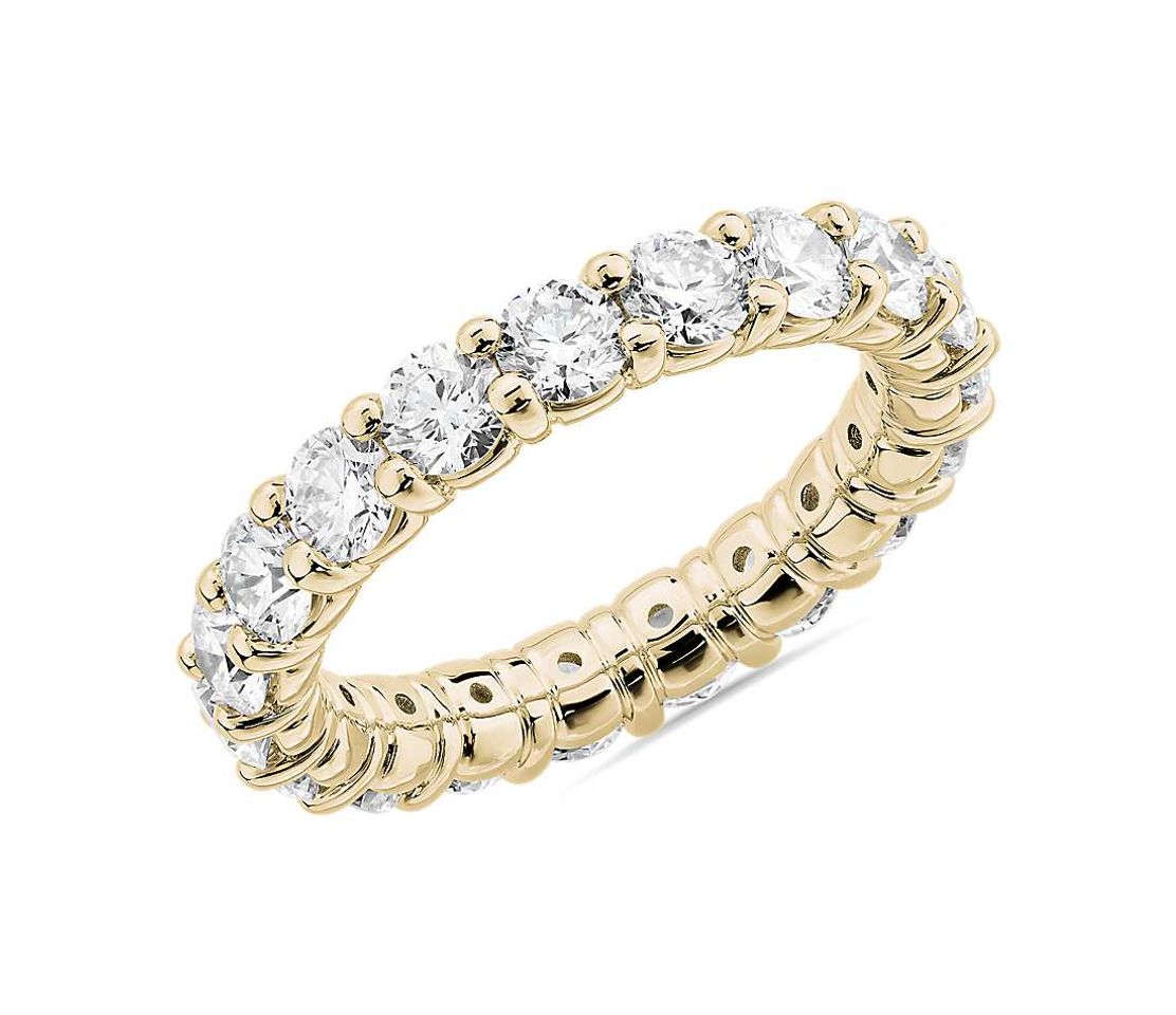 Fashion Anillo de eternidad con diamantes brillantes redondos de 1