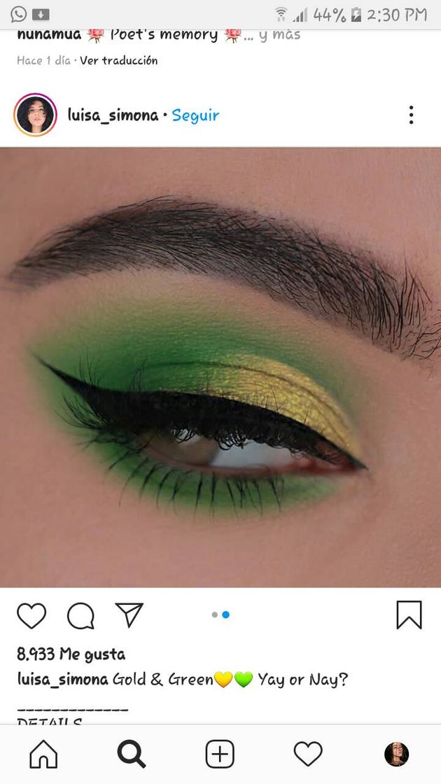 Fashion Mkup gold & green