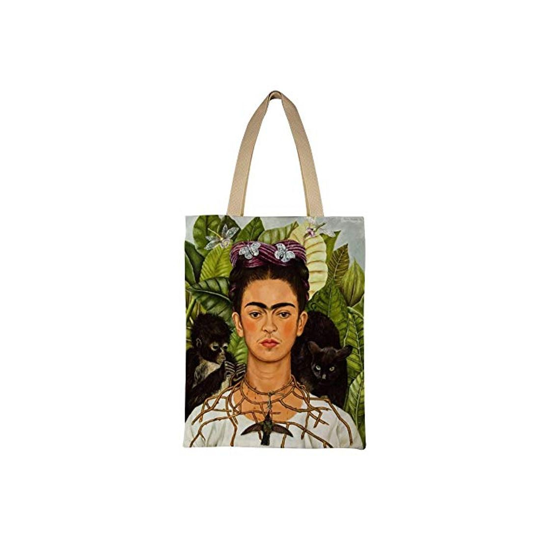 Social DAFUWENG Bolso Frida Tote Arte Autorretrato Día de Muertos Diseño Vintage Moderno Estampado Bolso Shopper de Lona