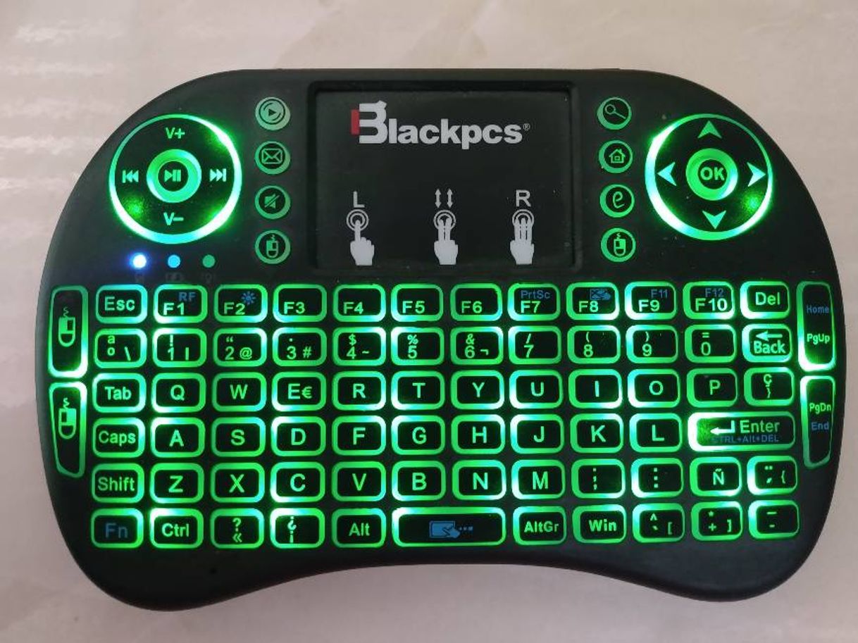 Products DroidBOX i9 2.4GHz Retroiluminación Recargable i8 inalámbrico Mini touchpad Teclado con ratón