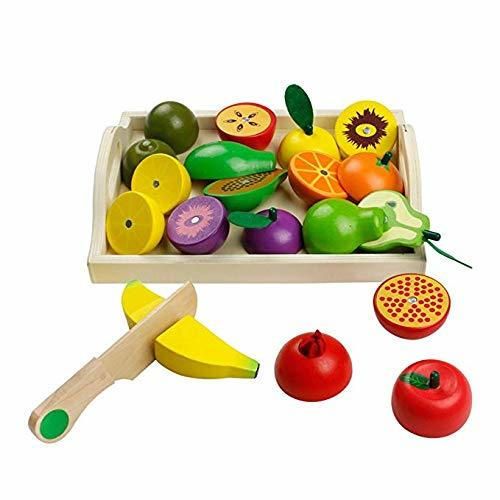 jerryvon Frutas y Verduras Juguete para Cortar Frutas Verduras Juguetes Montessori Comida