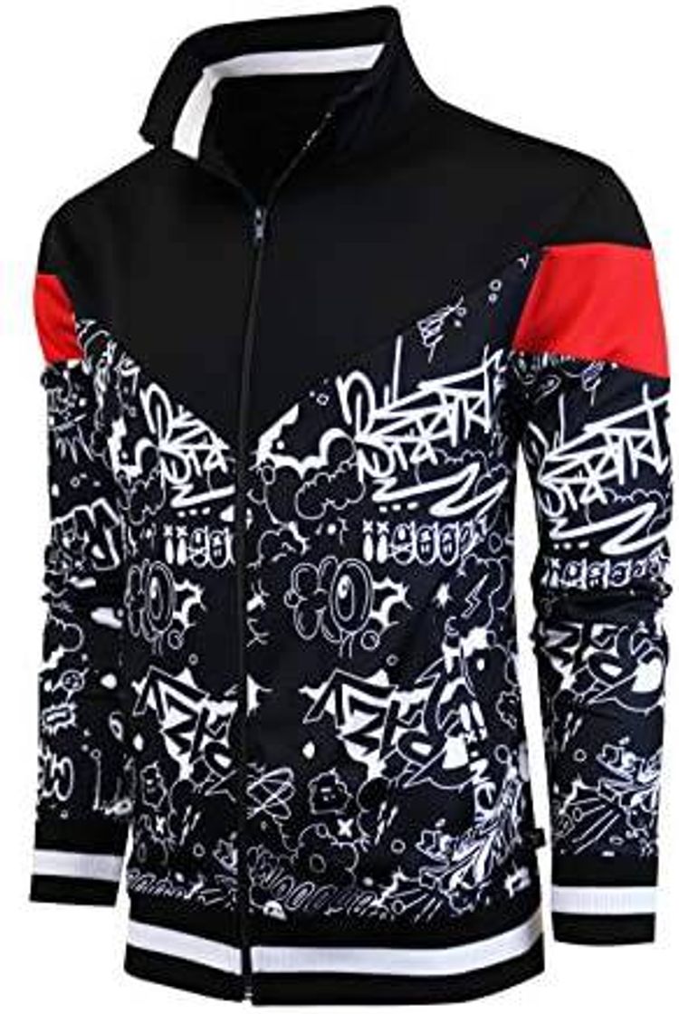 Social Camiseta de manga larga para hombre, con capucha y cremaller