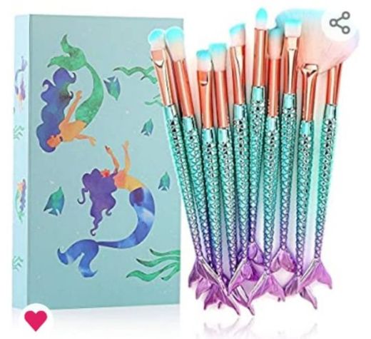 Tenmom Mermaid pinceles de maquillaje Set de 10pzs